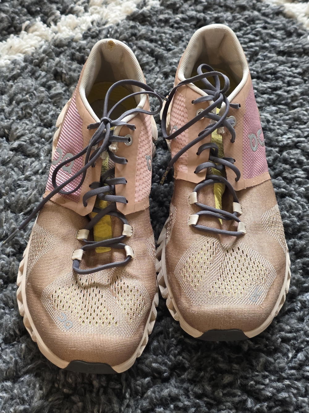 On Running Women's Dusty Pink and Gray Trail Runners Size 10